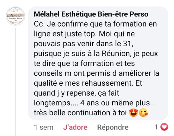 Avis client de Mélahel Esthétique Bien-être Perso